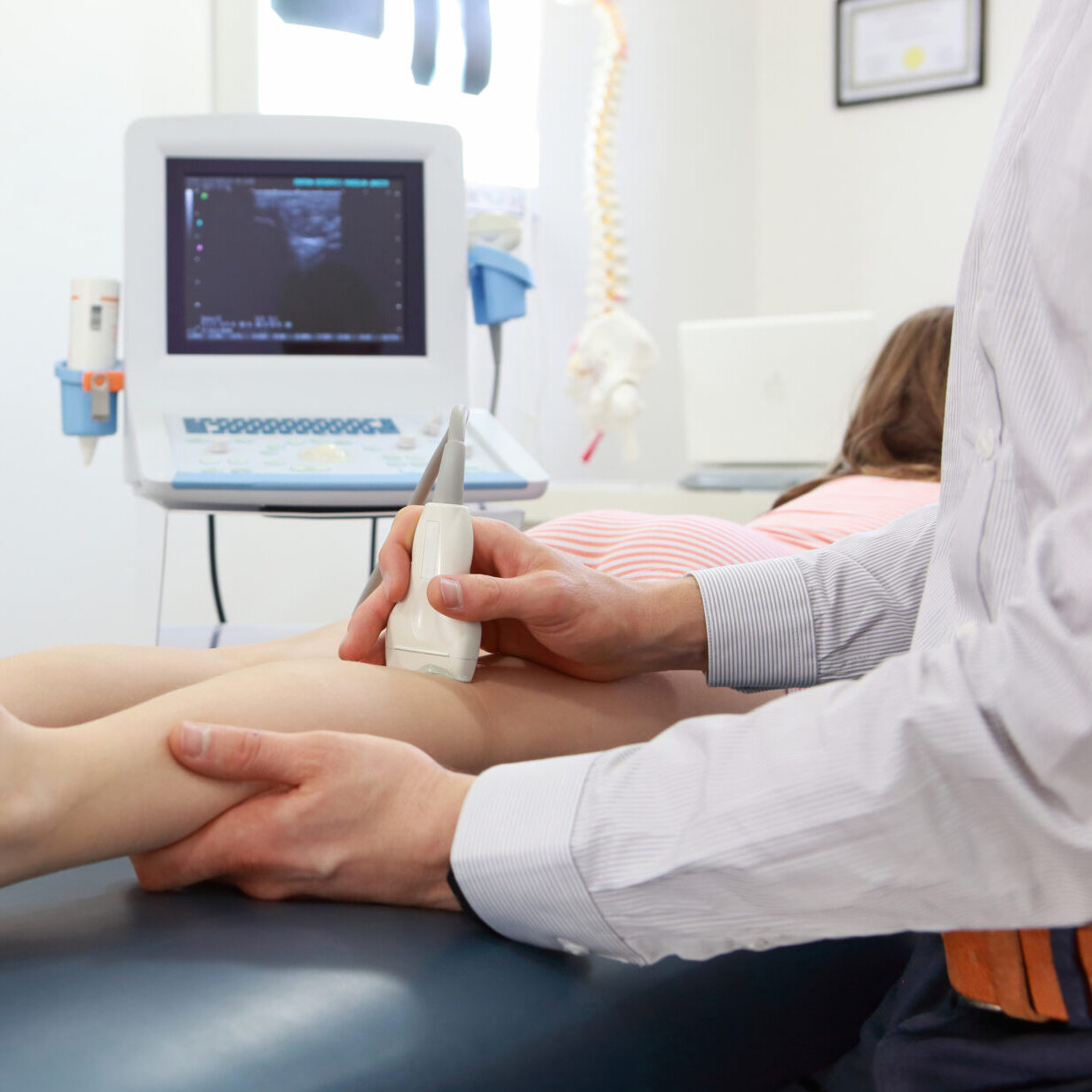 Ultrasound Of Kid's Knee Joint Diagnosis